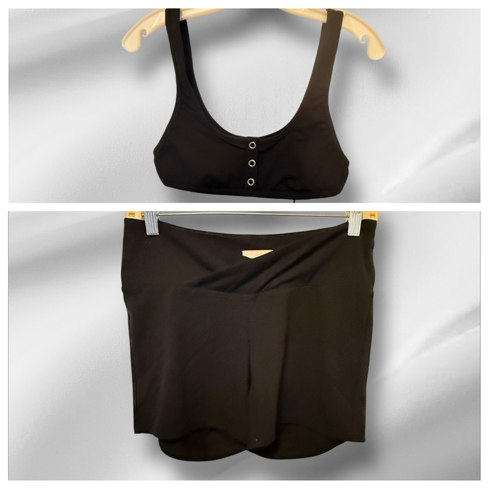 Chaser 2 Piece Black Workout Shorts and Top nwt‎